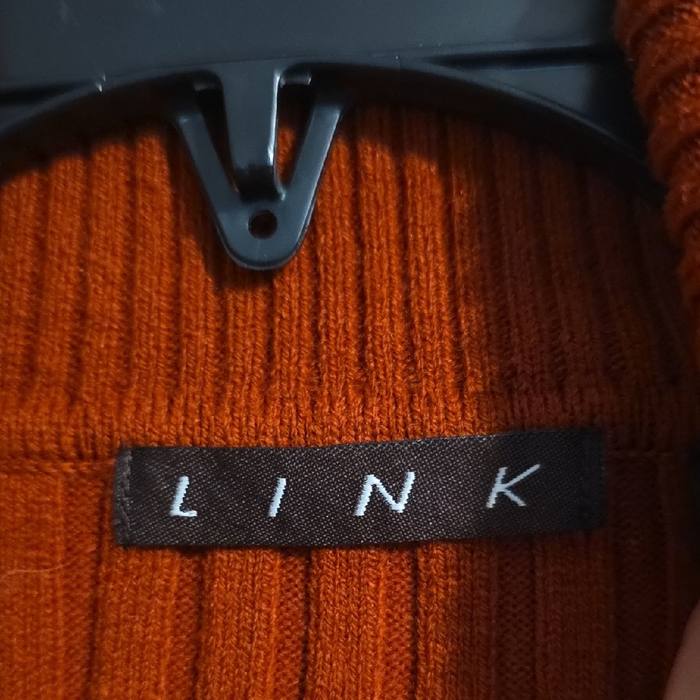 Link Ribbed Turtleneck Sweater - Rust - Picture 2 of 3